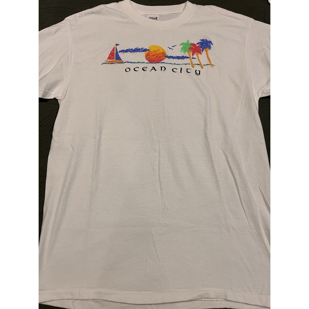 Ocean City Vintage Anvil T Shirt Single Stitch Large